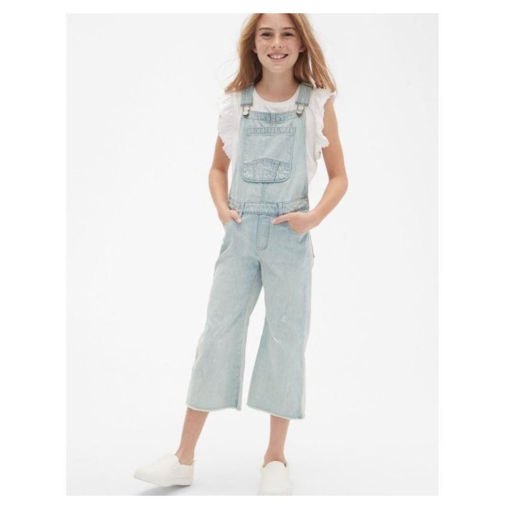 Gap for Good Crop Denim Jean Overall Romper Sz XXL